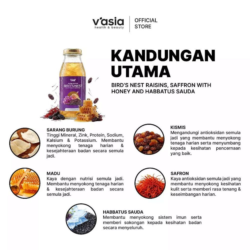 BIRD'S NEST RAISINS, SAFFRON WITH HONEY AND HABBATUS SAUDA